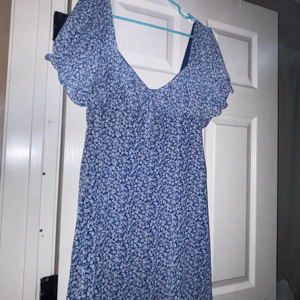 B Darlin Blue and White Floral Mini Dress